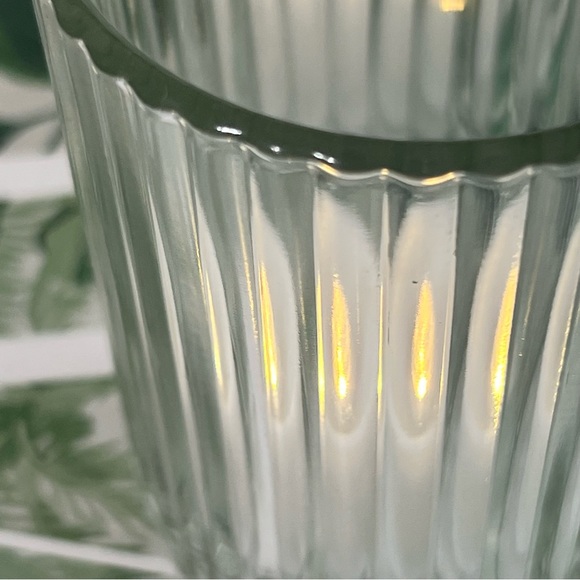 Ribbed Glass Candle Holder Set of 4 Clear Chic Holiday Home Decor - Picture 14 of 16